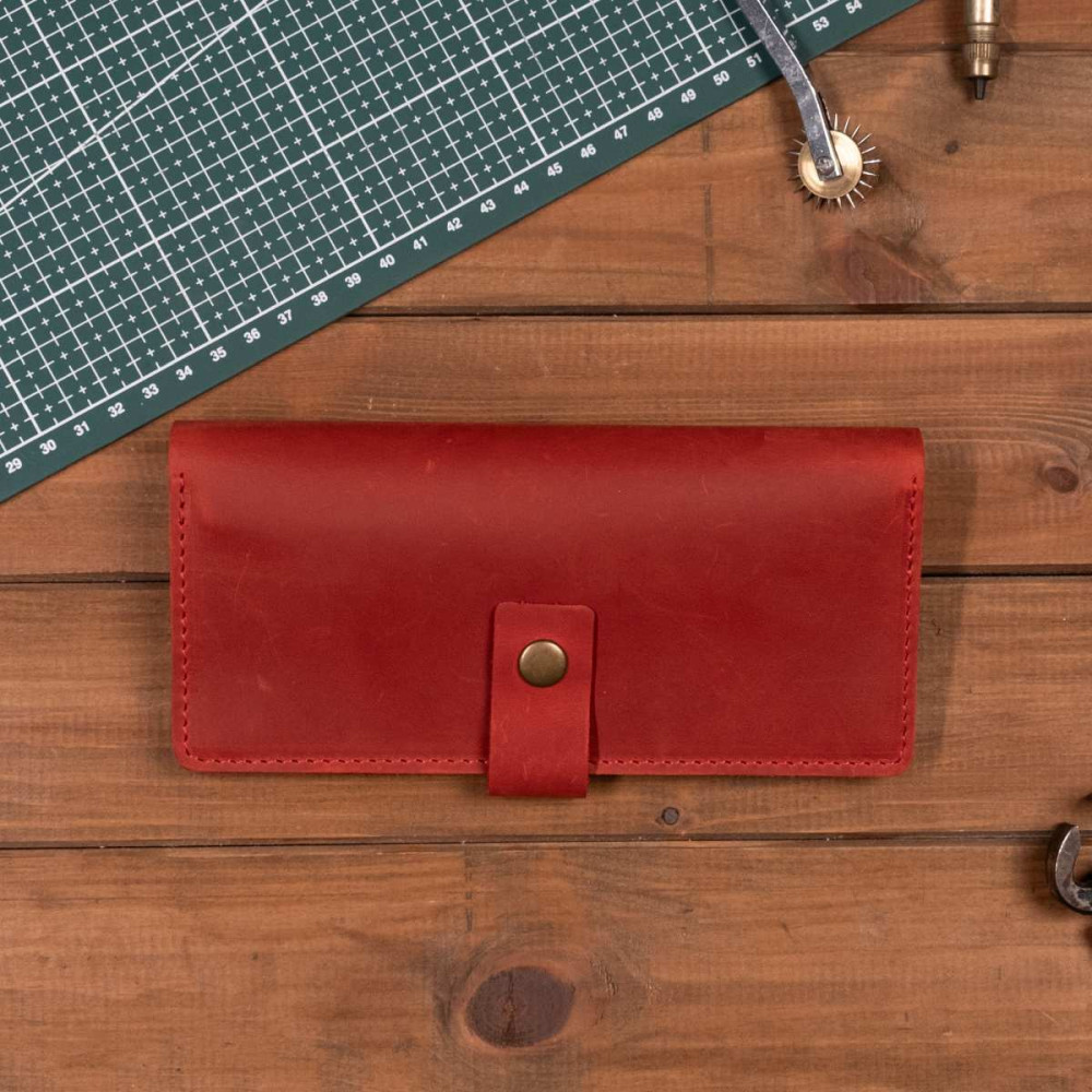 czerwony portfel i etui skorzany na smartphone vintage belveder g1109